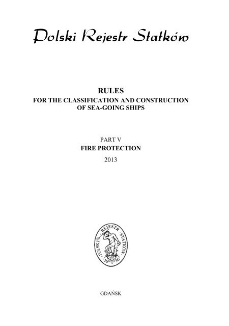 Part V â Fire Protection â 2013 - PRS