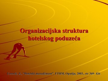 Organizacijska struktura hotelskog poduzeÄa - LUMENS