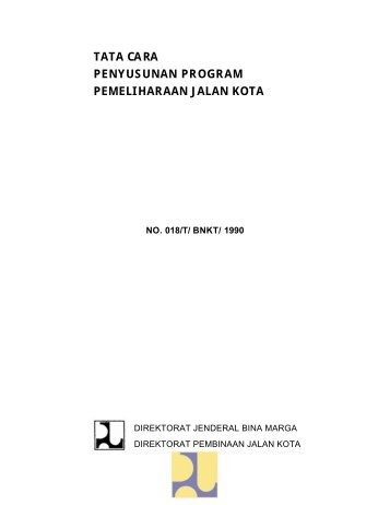 tata cara penyusunan program pemeliharaan jalan kota