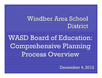 Comprehensive Plan Powerpoint - Windber Area School District