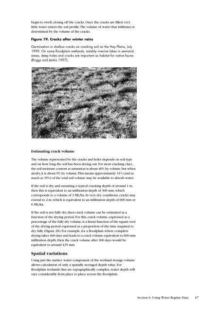 Estimating the Water Requirements for Plants of Floodplain Wetlands