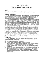 McDowell COUNTY CLEAN INDOOR AIR REGULATION - DHHR