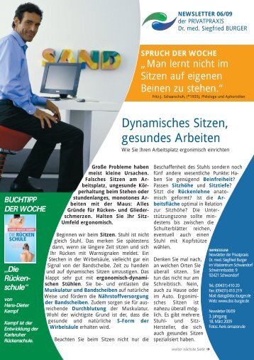 Dynamisches Sitzen, gesundes Arbeiten - Privatpraxis Dr. med ...