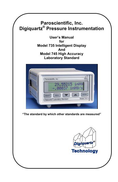 Model 735 Intelligent Display User's Manual - Paroscientific, Inc.