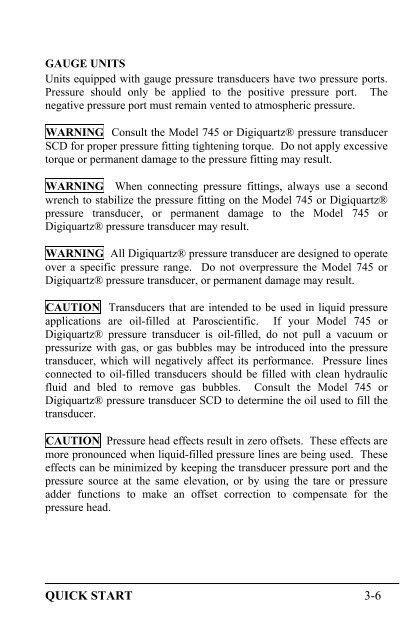 Model 735 Intelligent Display User's Manual - Paroscientific, Inc.