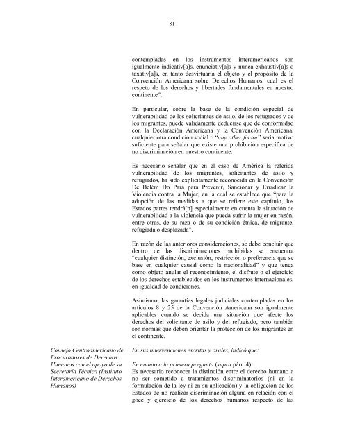 OpiniÃ³n Consultiva OC-18/03."CondiciÃ³n JurÃ­dica y ... - Acnur