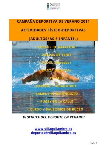 campaÃ±a deportiva de verano 2011 actividades fÃ­sico-deportivas