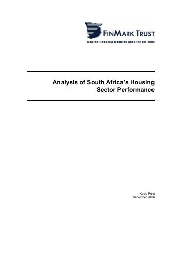 Analysis of South Africa's Housing Sector Performance