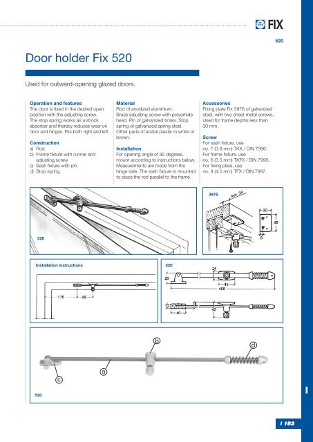 Friction door holder and friction casement stay - BJ Waller Limited