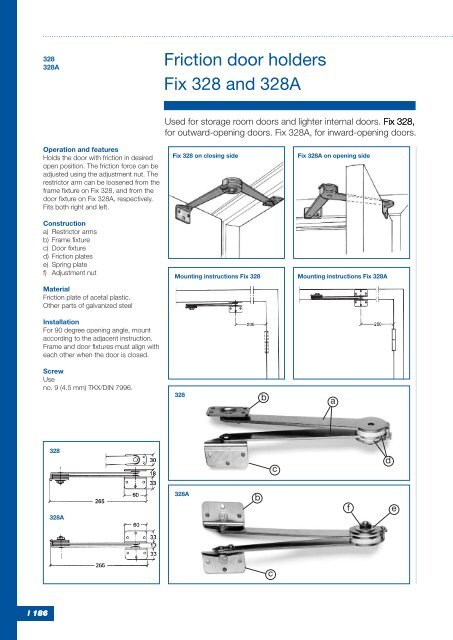 Friction door holder and friction casement stay - BJ Waller Limited