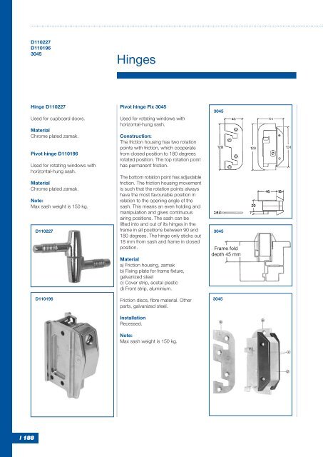 Friction door holder and friction casement stay - BJ Waller Limited