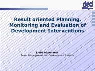 Result oriented Planning, Monitoring and Evaluation of ... - Trialog