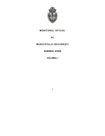 Volumul 1 - PrimÄria Municipiului BucureÅti