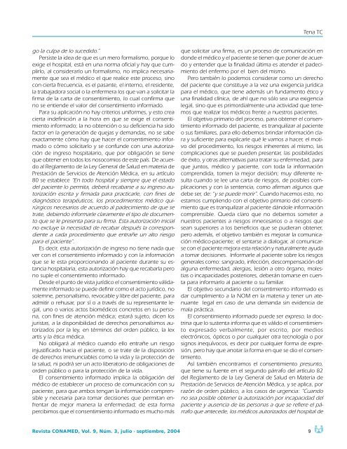 Revista CONAMED, Vol. 9, NÃºm. 3, julio - septiembre, 2004