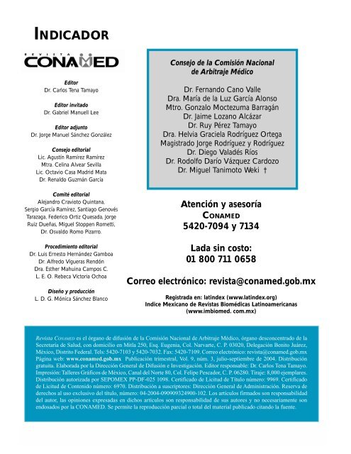 Revista CONAMED, Vol. 9, NÃºm. 3, julio - septiembre, 2004