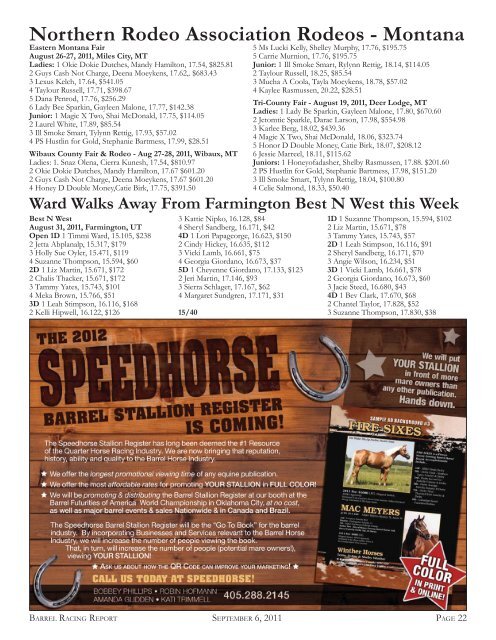 CASI CONRAD - Barrel Racing Report