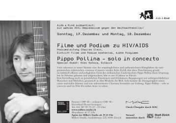 Filme und Podium zu HIV/AIDS Pippo Pollina â solo in ... - hiv.ch