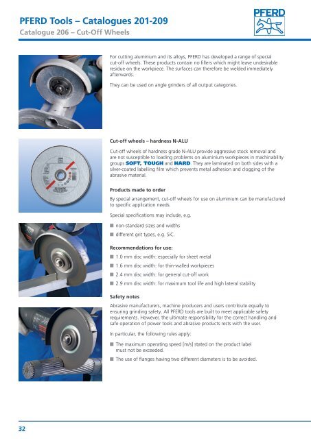 PFERD Tools for Use on Aluminium