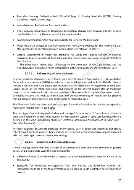 SUMMARY - Safe Medications Management project: Key issues and ...