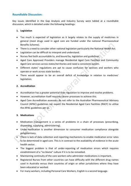 SUMMARY - Safe Medications Management project: Key issues and ...