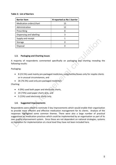 SUMMARY - Safe Medications Management project: Key issues and ...