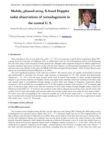 Mobile, phased-array, X-band Doppler radar ... - ERAD 2010