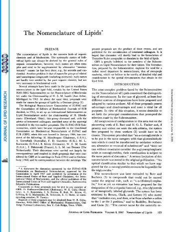 The Nomenclature of Lipids* - Dr-baumann-international.co.uk
