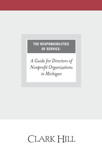 A Guide for Directors of Nonprofit Organizations in Michigan