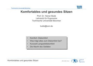 Komfortables und gesundes Sitzen - ETR