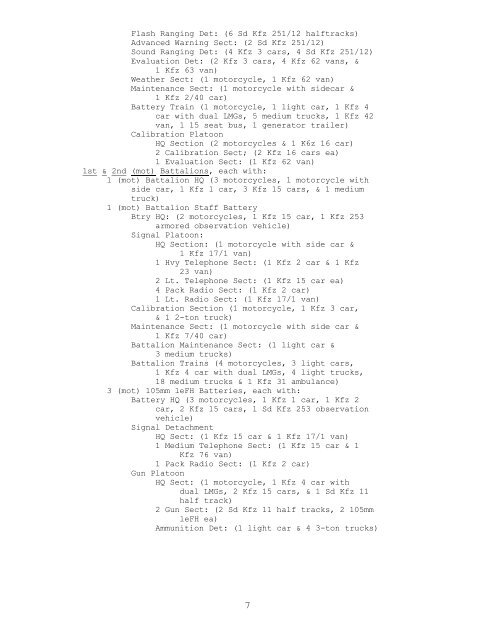 Organization of the 6th Panzer Division, 28 June 1942 - CGSC