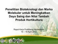 Penelitian Bioteknologi dan Marka Molekuler untuk ... - Hortikultura