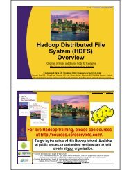 HDFS - Custom Training Courses - Coreservlets.com