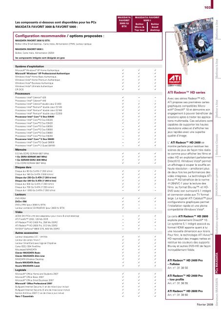 Configurations MAXDATA La technologie pour ceux qui savent ce ...