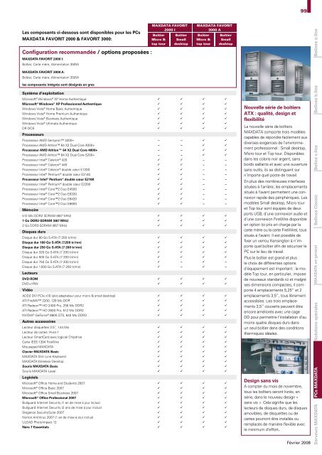 Configurations MAXDATA La technologie pour ceux qui savent ce ...