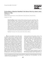 On the Status of Species Classified in the Genus Perca by Johann ...