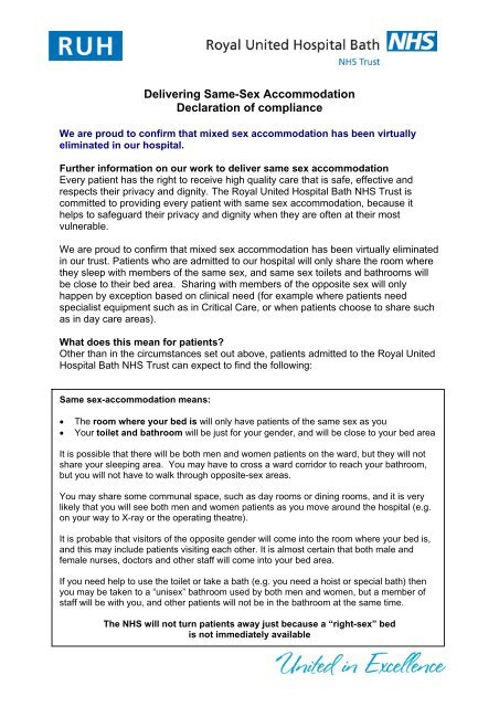 Ruh Delivering On Same Sex Accommodation Royal United Ruh Delivering On Same Sex Accommodation Royal United