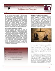 Technical Assistance Fact Sheets: Evidence-based Programs