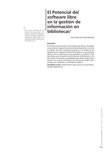 El Potencial del software libre en la gestiÃ³n de ... - seer ufrgs