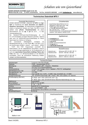 Datenblatt MT0.1 - EDISEN SENSOR SYSTEME