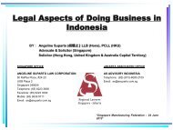 Legal Aspects of Doing Business in Indonesia - Singapore ...