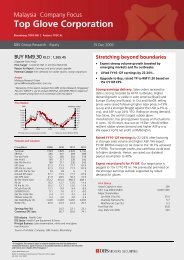 Top Glove Corporation - the DBS Vickers Securities Equities Research