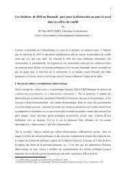 Les Ã©lections de 2010 au Burundi : pari pour la ... - Idecburundi.org