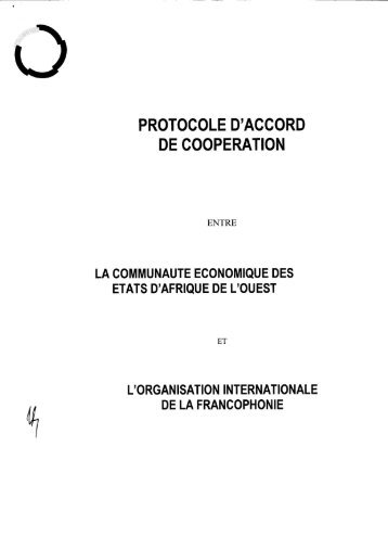 PROTOCOLE D'ACCORD DE COOPERATION - Organisation ...