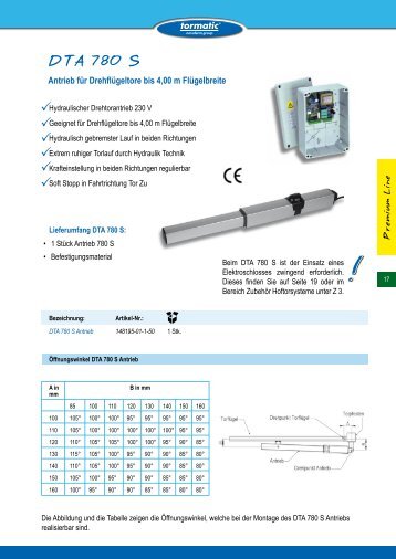 DTA 780 S - tormatic