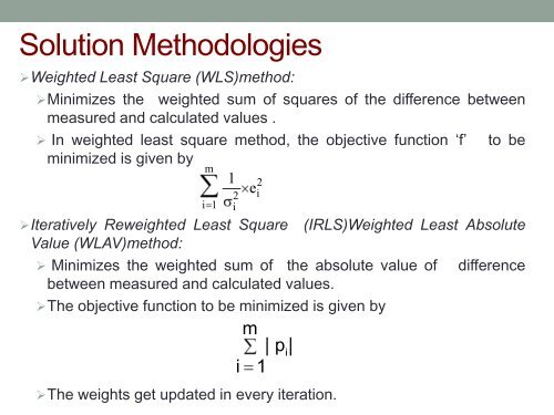 POWER SYSTEM STATE ESTIMATION - IIT Mandi