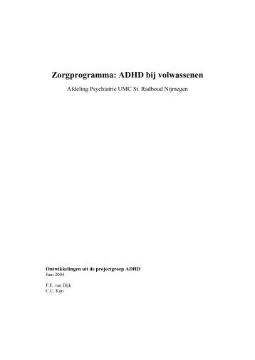 Zorgprogramma: ADHD bij volwassenen - RUhosting