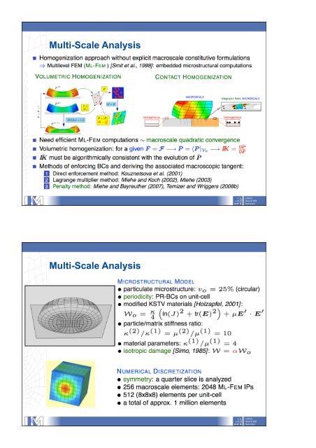 Multi-scale methods in material mechanics