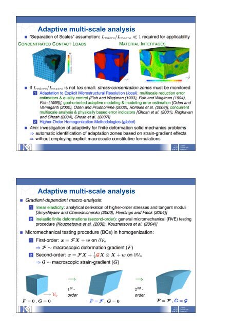 Multi-scale methods in material mechanics