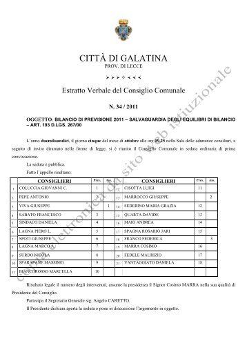 copia delibera - Comune di Galatina