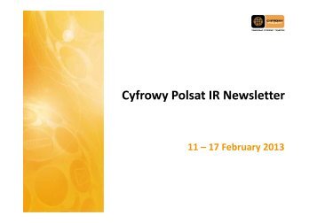 Cyfrowy Polsat IR Newsletter